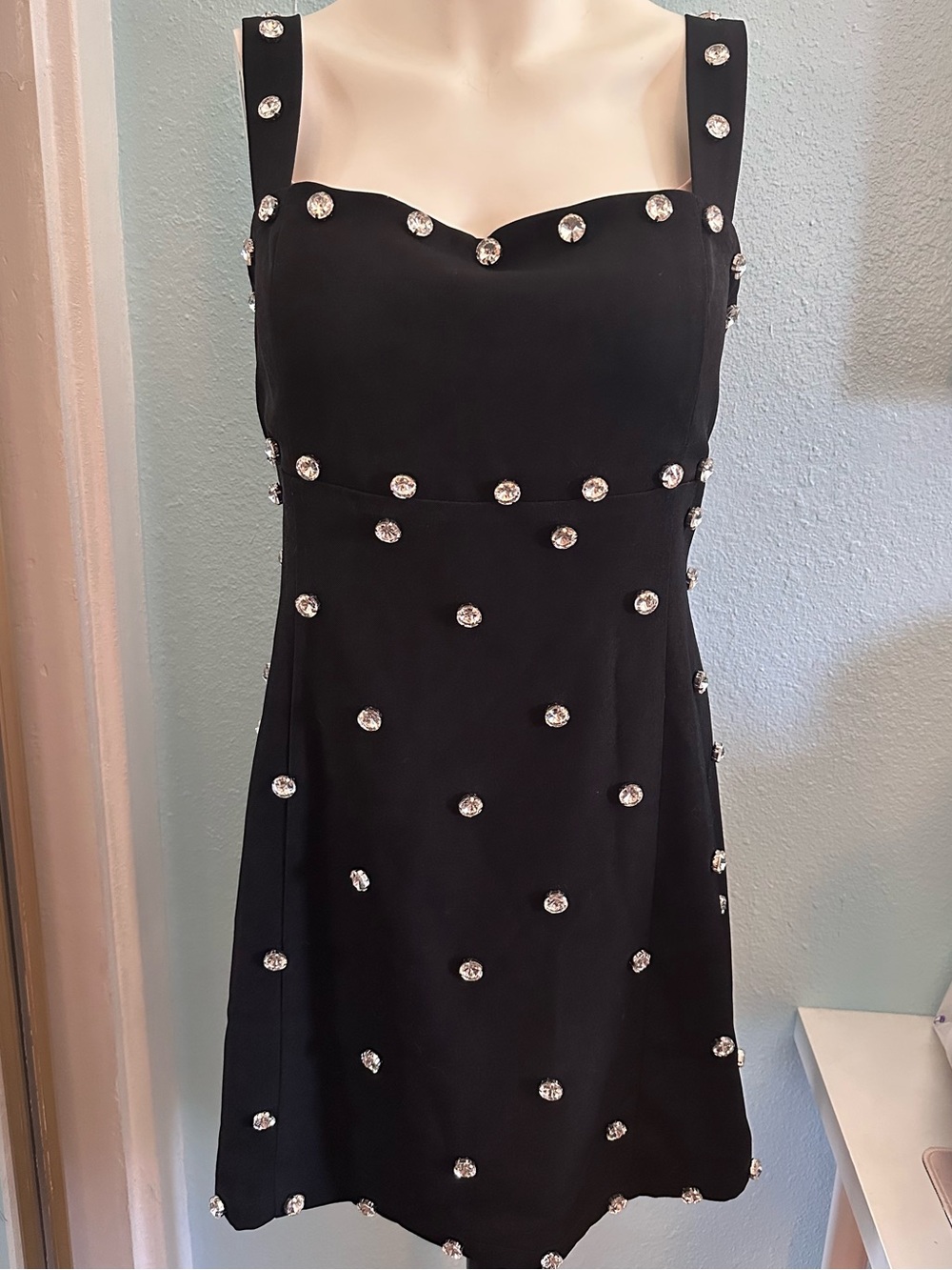 Black Embellished Sleeveless Dress